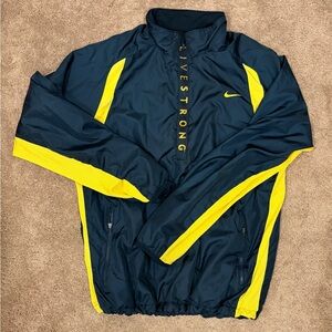 Nike Men's Windbreaker - Dark Blue and Yellow